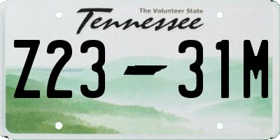 TN license plate Z2331M