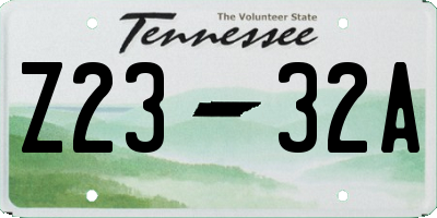 TN license plate Z2332A