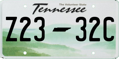 TN license plate Z2332C