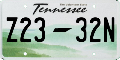TN license plate Z2332N