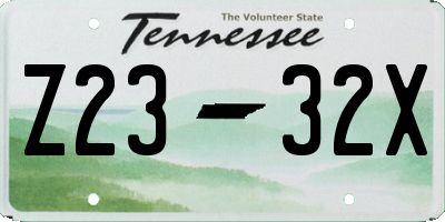 TN license plate Z2332X