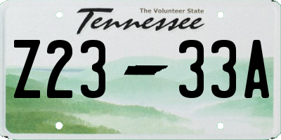 TN license plate Z2333A