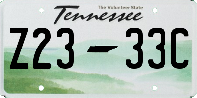 TN license plate Z2333C