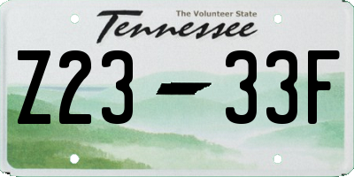 TN license plate Z2333F