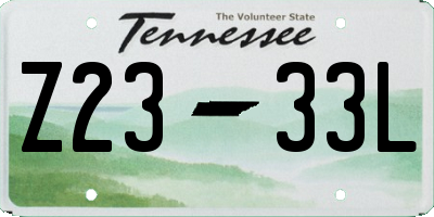 TN license plate Z2333L