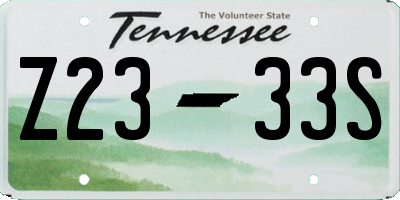 TN license plate Z2333S