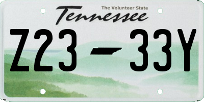 TN license plate Z2333Y