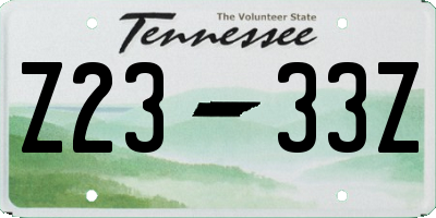 TN license plate Z2333Z