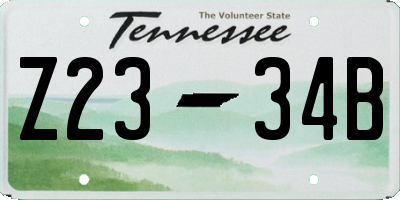 TN license plate Z2334B