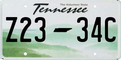 TN license plate Z2334C