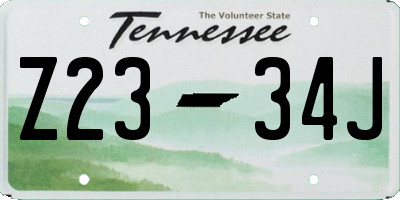 TN license plate Z2334J