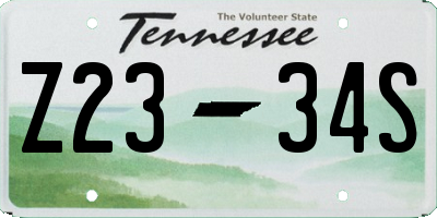 TN license plate Z2334S