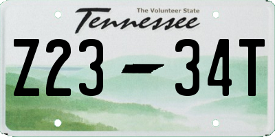 TN license plate Z2334T