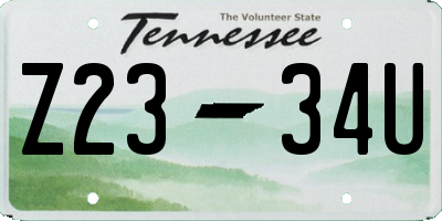 TN license plate Z2334U