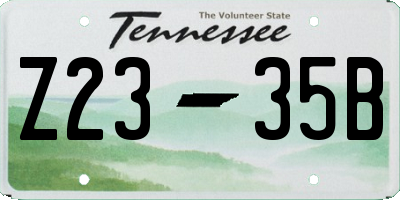 TN license plate Z2335B