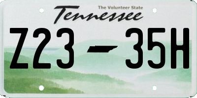 TN license plate Z2335H