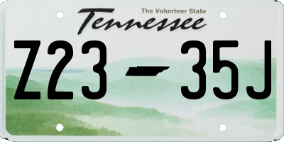 TN license plate Z2335J