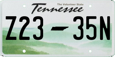 TN license plate Z2335N