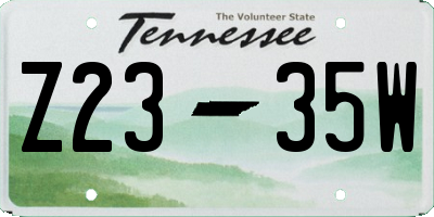TN license plate Z2335W