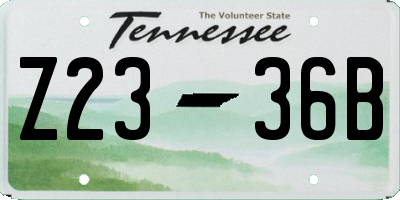 TN license plate Z2336B