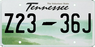 TN license plate Z2336J
