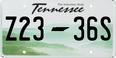 TN license plate Z2336S