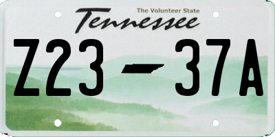 TN license plate Z2337A