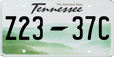 TN license plate Z2337C