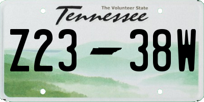 TN license plate Z2338W