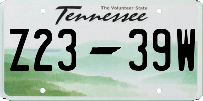 TN license plate Z2339W