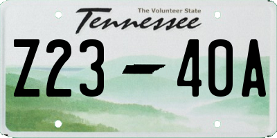 TN license plate Z2340A