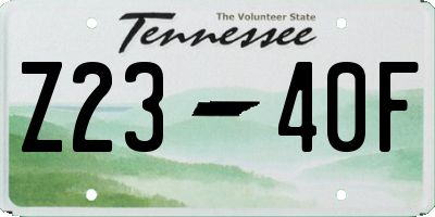 TN license plate Z2340F