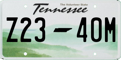 TN license plate Z2340M