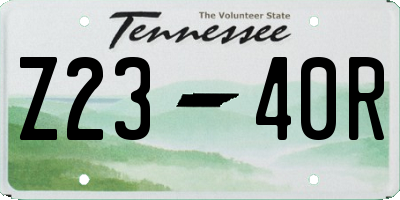 TN license plate Z2340R