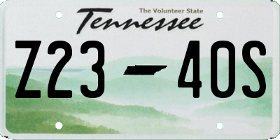 TN license plate Z2340S