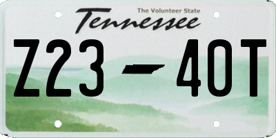TN license plate Z2340T