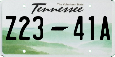 TN license plate Z2341A