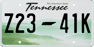 TN license plate Z2341K