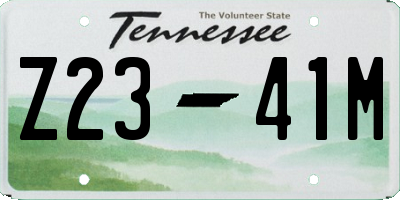 TN license plate Z2341M