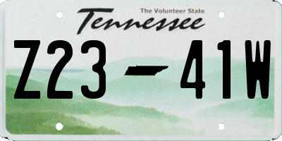 TN license plate Z2341W