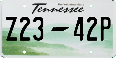 TN license plate Z2342P
