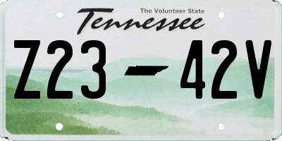 TN license plate Z2342V