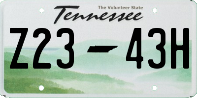 TN license plate Z2343H