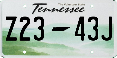 TN license plate Z2343J