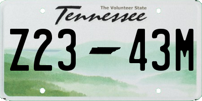 TN license plate Z2343M