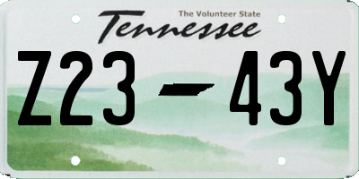 TN license plate Z2343Y