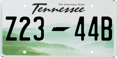 TN license plate Z2344B