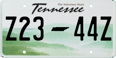 TN license plate Z2344Z