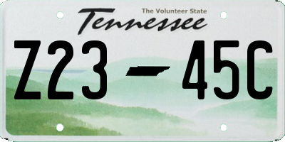 TN license plate Z2345C