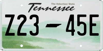 TN license plate Z2345E